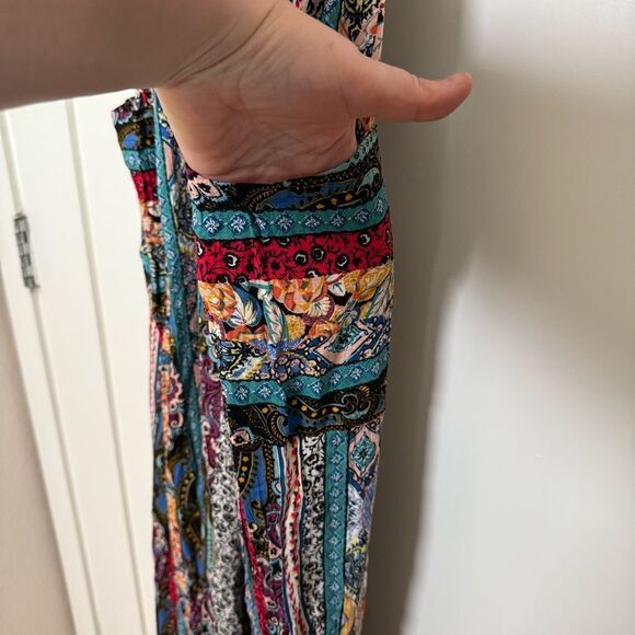 Anthropologie Calais Jumpsuit Romper Sz S Sleeveless Wide Leg Colorful Boho Fest - Picture 8 of 16